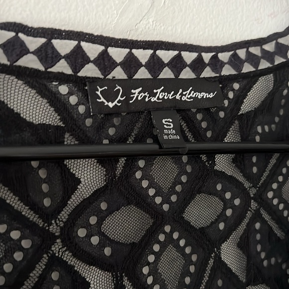 For Love & Lemons Florence Crop Top Black Lace - Picture 8 of 8